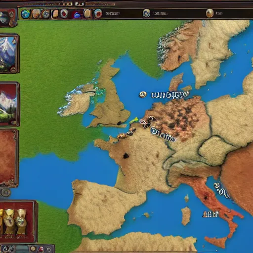 Prompt: screenshot of the gameplay of Europa Universalis 5 showing the different nations in Europe, unreal engine, video game, 4KUHD