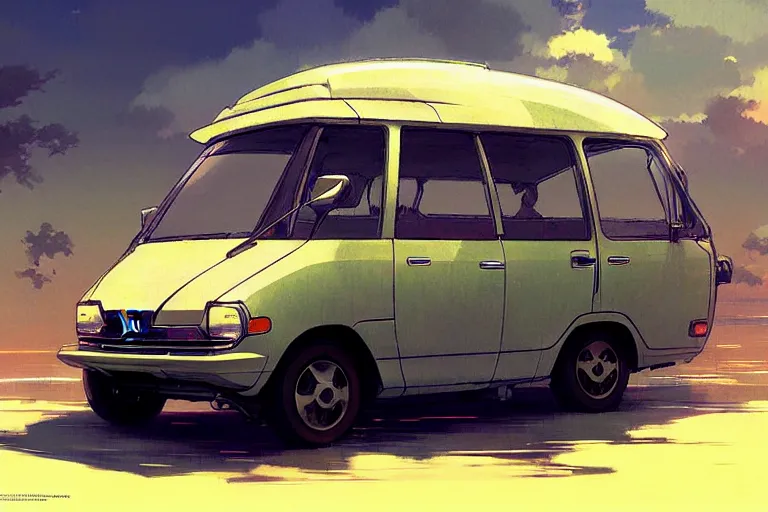 Image similar to honda motocompo, painted by greg rutkowski makoto shinkai takashi takeuchi studio ghibli, akihiko yoshida