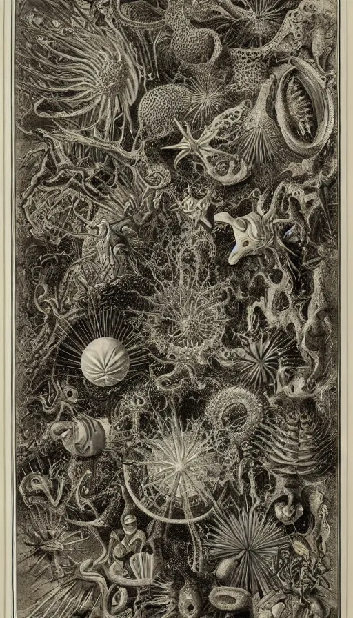 Prompt: the end of the world, by ernst haeckel