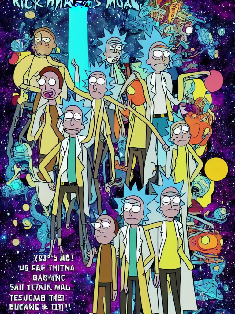 Image similar to rick and morty 6 0 s sci fi movie poster