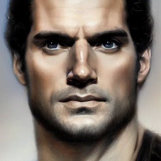 Image similar to henry cavill, closeup portrait art by donato giancola and greg rutkowski, realistic face, digital art, trending on artstation, symmetry!!