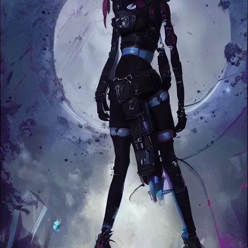 Image similar to cybergoth teen girl, artwork by greg rutkowski and hiroriko araki