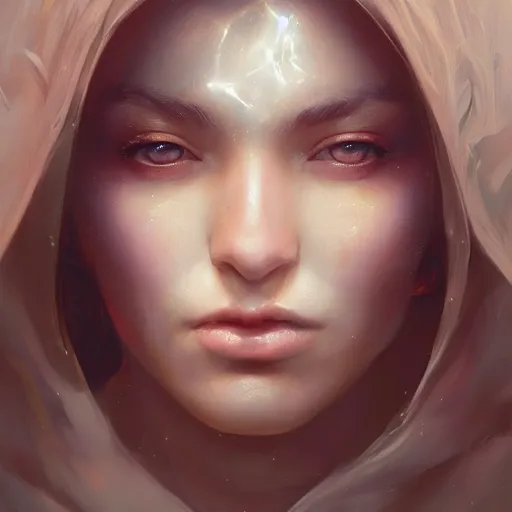 Image similar to Beautiful female wizard, 4k oil on linen by wlop, artgerm, andrei riabovitchev, nuri iyem, james gurney, james jean, greg rutkowski, highly detailed, soft lighting 8k resolution