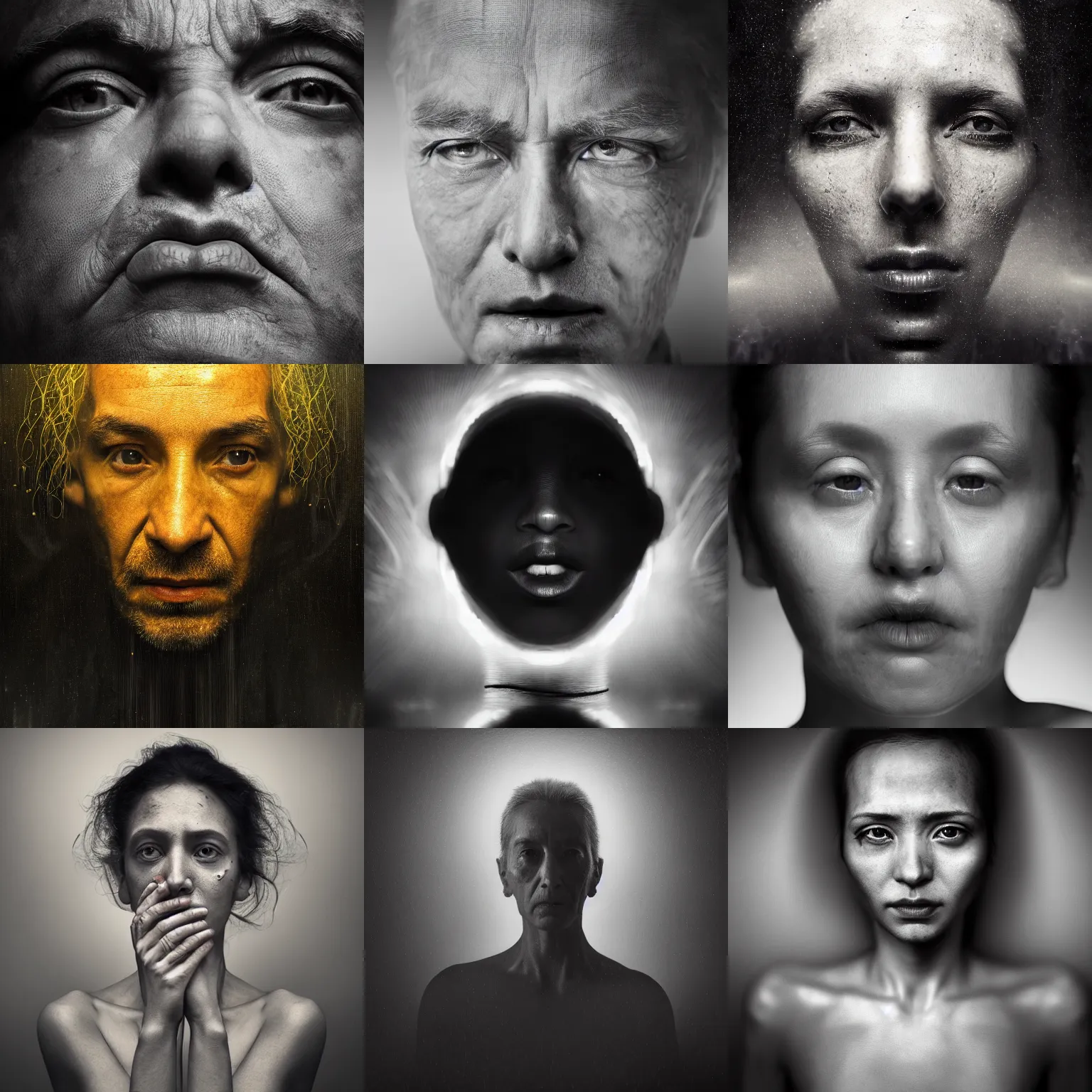 Prompt: 'Portrait of an AI' by Refik Anadol, photography Lee Jeffries, perfect lighting, studio lit, micro details, decor by Gustav Klimt, EOS-1D, f/1.4, ISO 200, 1/160s, 8K, RAW, CR3