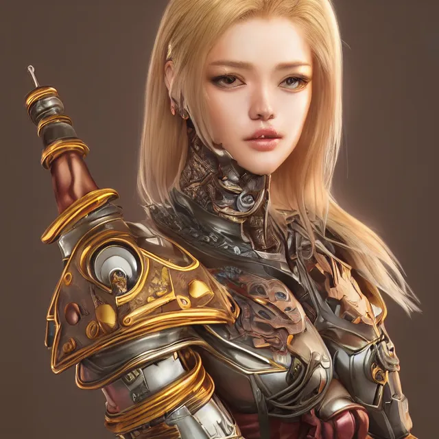 Prompt: studio portrait of lawful good colorful female alien brainsucker paladin absurdly beautiful, elegant, mature blonde korean gravure idol, ultrafine hyperrealistic detailed face illustration by kim jung gi, highly detailed faces, intricate linework, sharp focus, bright colors, matte, octopath traveler, unreal engine 5 highly rendered, global illumination, radiant light, intricate environment