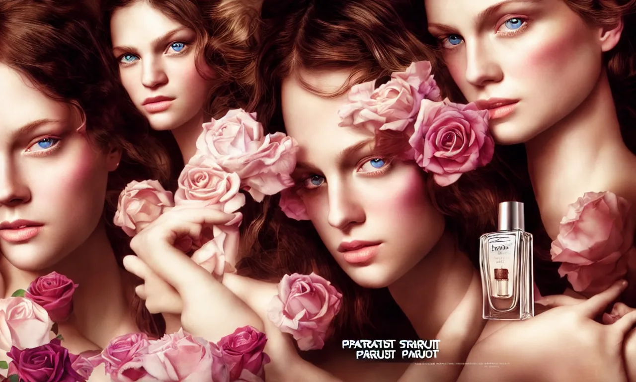 Image similar to portrait fragrance advertising campaign by drew struzan, highly detailed