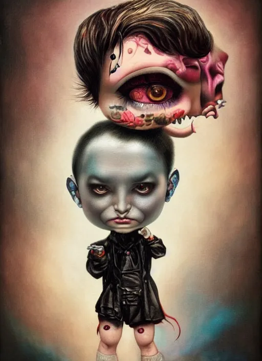 Prompt: pop surrealism, lowbrow art, realistic sylvester stallone painting, japanese street fashion, hyper realism, muted colours, rococo, natalie shau, loreta lux, tom bagshaw, mark ryden, trevor brown style,