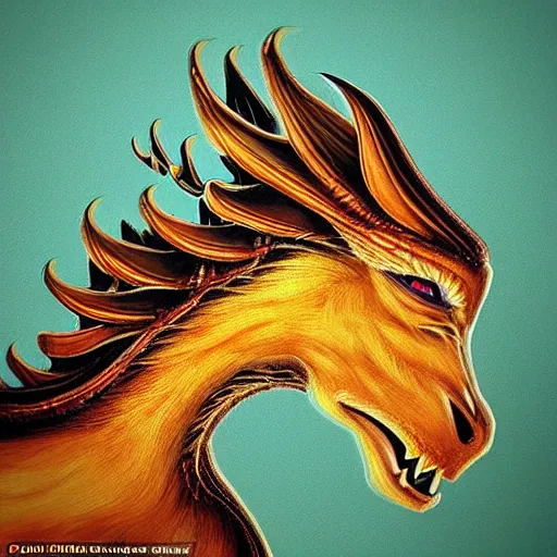 Prompt: “a dragon with two heads, one of a dog and one of a horse, and fiery eyes, hyperrealistic, super detailed”