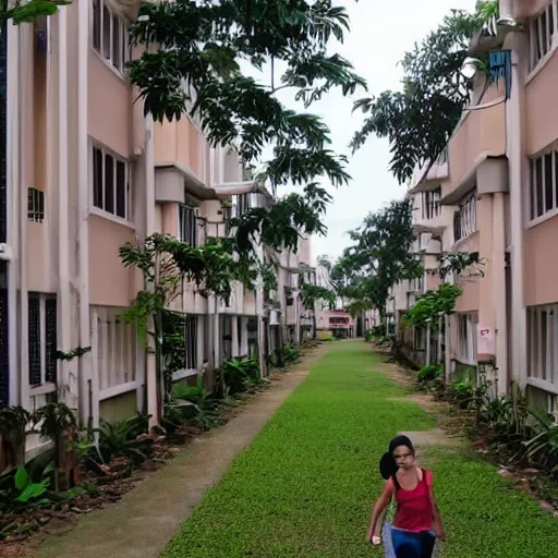 Image similar to walking through a housing estate in singapore