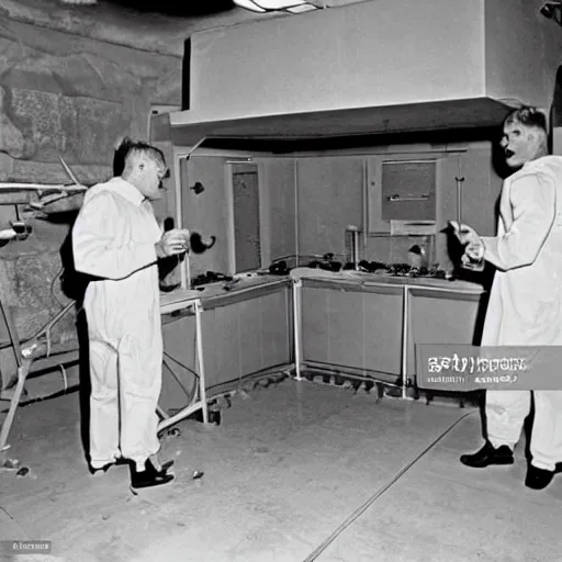 Image similar to secret underground lab where alien body experiments are performed, top secret, high detail, 1 9 6 5 s