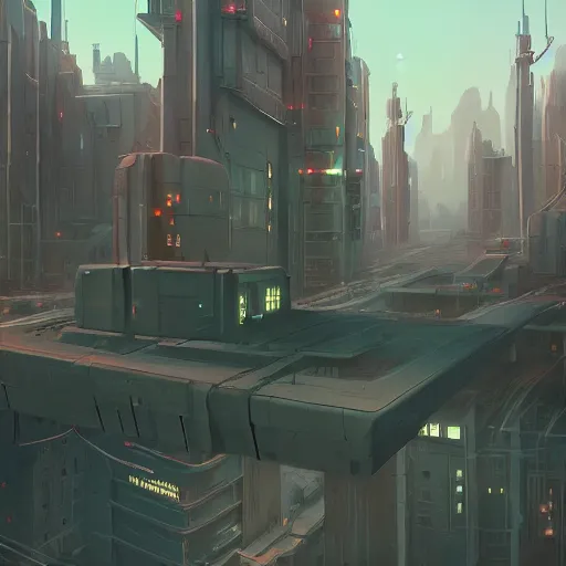 Image similar to matte painting scenery, futuristic town, cyberpunk style, barren, fantasy game, 3D cell shaded, scenery game concept art, official fanart, Anime by Ian McQue and ilya kuvshinov and Cushart Krentz and Gilleard James, 4k, HDR, Trending on artstation, Behance, award winning