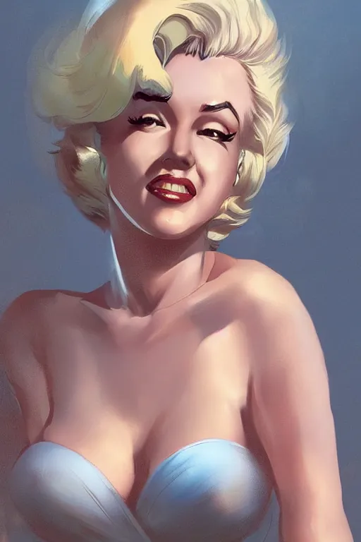 Image similar to a Marilyn Monroe by Hyung tae Kim concept art of female character on a render by the artist Hyung tae Kim , Jiyun Chae, Joe Madureira, trending on Artstation Hyung tae Kim, artbook, Stanley Artgerm Lau, WLOP, Rossdraws