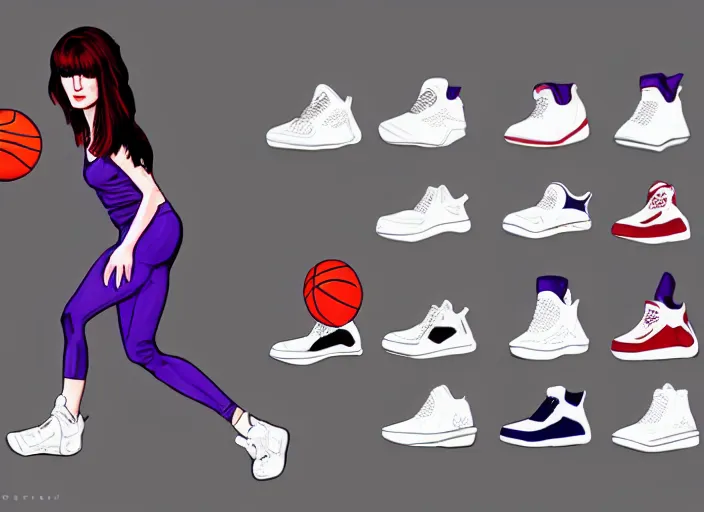 Prompt: basketball sneakers concept of jessica jones, trending on artstation, smooth, sharp focus