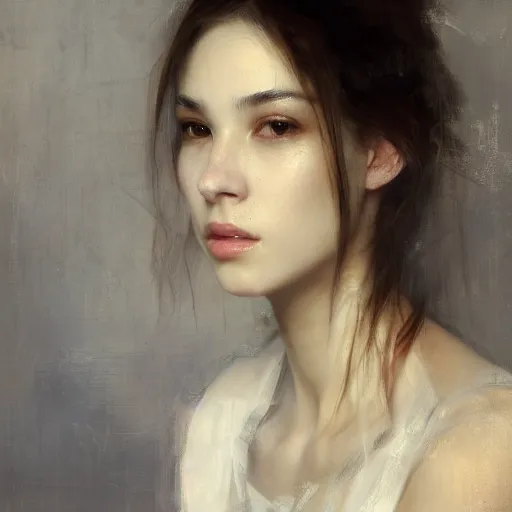 Image similar to portrait of a beautiful woman by ruan jia