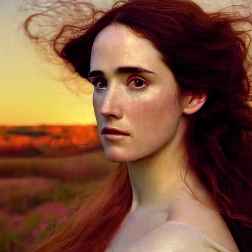 Image similar to photographic portrait of a stunningly beautiful renaissance pre raphaelite female maiden in soft dreamy light at sunset, jennifer connelly, contemporary fashion shoot, by edward robert hughes, annie leibovitz and steve mccurry, david lazar, jimmy nelsson, breathtaking, 8 k resolution, extremely detailed, beautiful, establishing shot, artistic, hyperrealistic, beautiful face, octane render