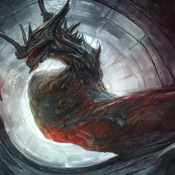 Prompt: interior shot of the stomach of a robot dragon, eating camera pov, the lining synthetic and wrinkly, acid pooling inside, food pov, micro pov, prey pov, vore, dragon vore, digital art, pov furry art, anthro art, furry, warframe art, high quality, 8k 3D realistic, macro art, micro art, dragon art, Furaffinity, Deviantart, Eka's Portal, G6