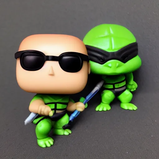 Prompt: Funko pop of a ninja turtle