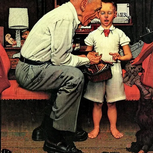 Image similar to the absurdity of yesterday by norman rockwell