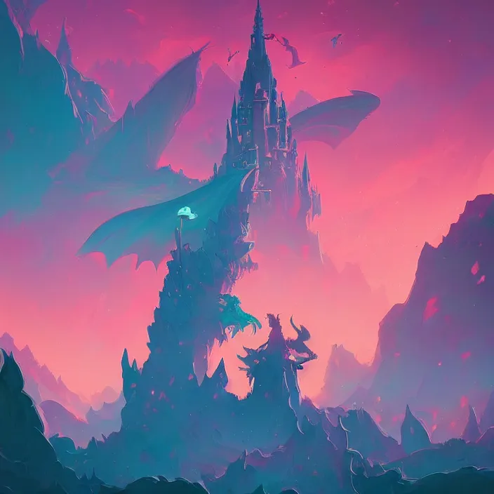 Prompt: an aethereal castle, dragons flying in the sky, tall spire that reaches the clouds, arcane magic, by Anton Fadeev, trending on artstation