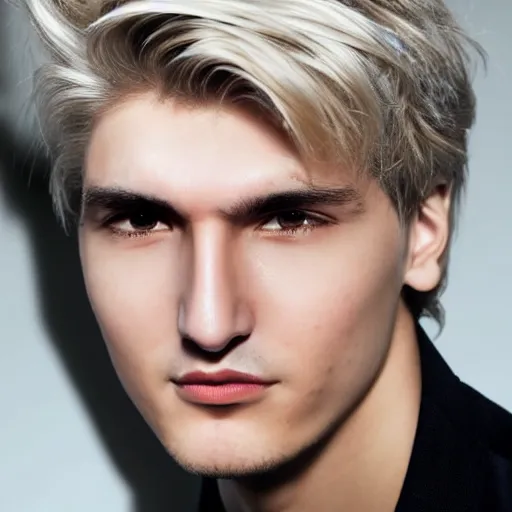 Image similar to really handsome gigachad xqc, portrait photograph : : realistic : : 1 dslr : : 1 - - quality 2