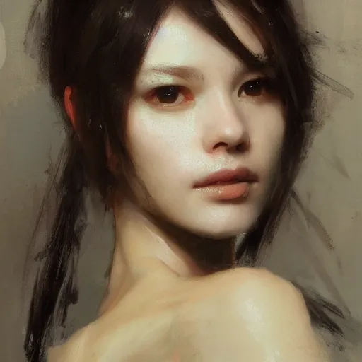 Image similar to portrait of a beautiful woman by ruan jia