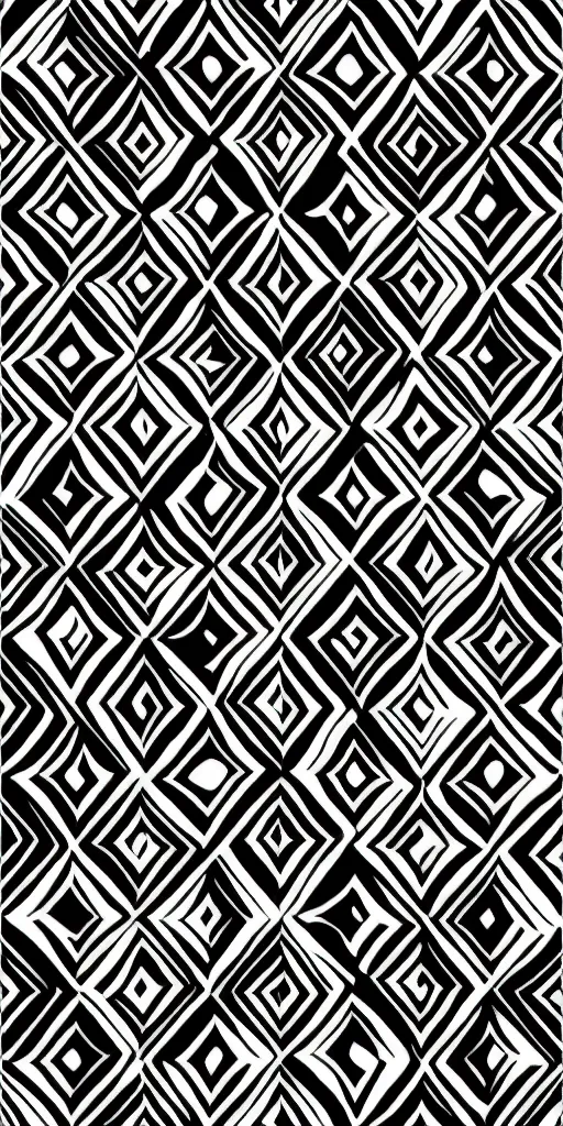 Image similar to an abstract white triangle filled with geometric patterns on a black background