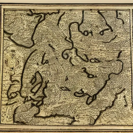 Image similar to photograph of sword engraved medieval map design