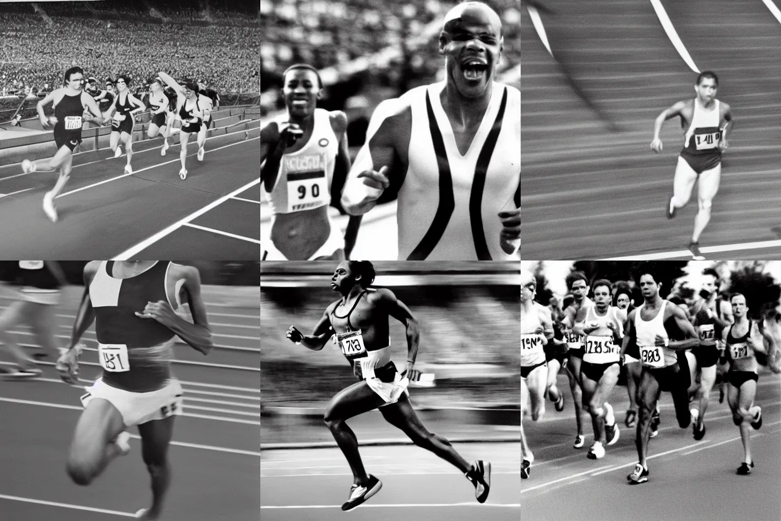 Prompt: Kirby running in the olympics, Black and White photographym, HQ