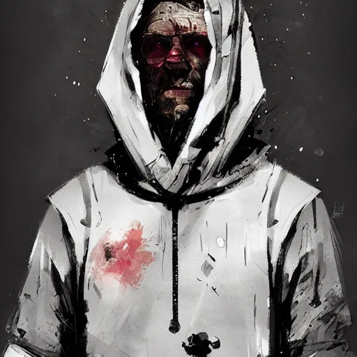 Image similar to dungeon master character portrait, by Ismail Inceoglu, puppet master, controller, wearing hood, digital art, brushstrokes