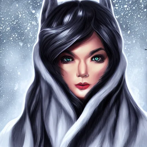 Image similar to winter superhero character portrait inspired by Artgerm,