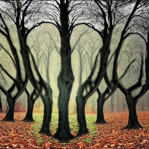 Image similar to a picture that does not show a human being, but is an optical illusion, but many recognize a human being in the structures. it could be trees that are such that the shape represents the shape of a human being.