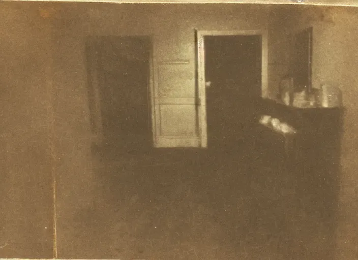 Prompt: an old worn photograph of paranormal evidence