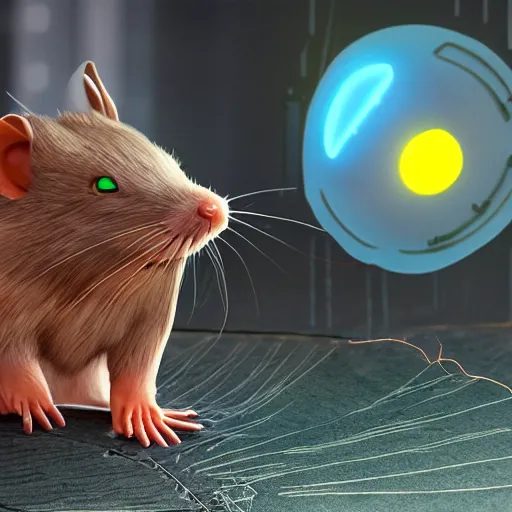 Image similar to A cyberpunk solar-powered rat