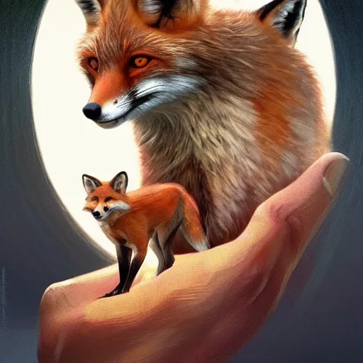 Image similar to tobey maguire and a red fox, intricate, highly detailed, digital painting, artstation, concept art, smooth, sharp focus, illustration, unreal engine 5, 8 k, art by artgerm and greg rutkowski and alphonse mucha