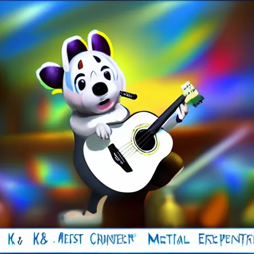 Image similar to K.K Slider concert, colorful realism digital art