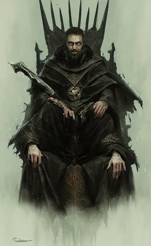 Prompt: « beautiful hyper realistic portrait of dark lord on the throne by greg rutkowski, very detailed, trending on artstation »