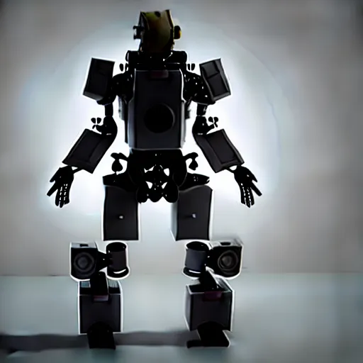Image similar to photo of a man wearing a mech suit, 3D, ultra detailed