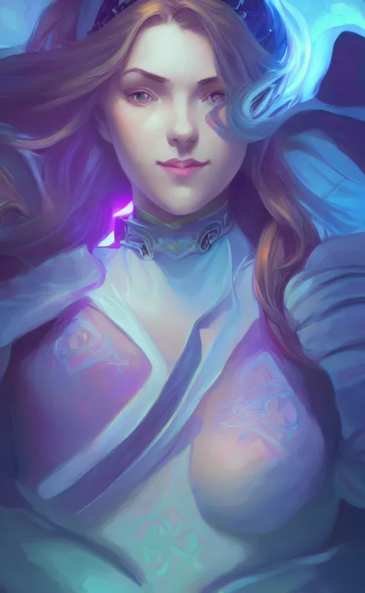 Prompt: Jaina Proudmoore, ambient lighting, 4k, alphonse mucha, lois van baarle, ilya kuvshinov, rossdraws, artstation