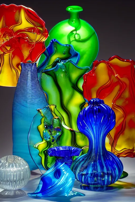 Prompt: glass work of walter white dabbing, by harvey littleton, by vera liskova, by lino tagliapietra, by dale chihuly, beautiful composition