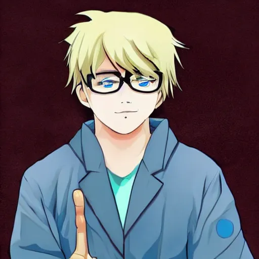 Prompt: tyler, the anime scientist - t