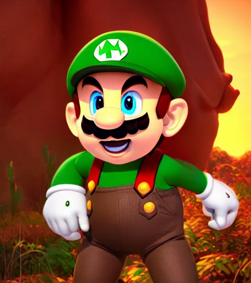 Prompt: an epic fantasy comic book style portrait painting of super mario wearing lederhosen and a green hat, studio ghibli, unreal 5, daz, hyperrealistic, octane render, cosplay, rpg portrait, dynamic lighting, intricate detail, harvest fall vibrancy, cinematic