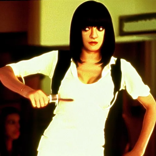 Prompt: asia argento as mia wallace in pulp fiction - n 9