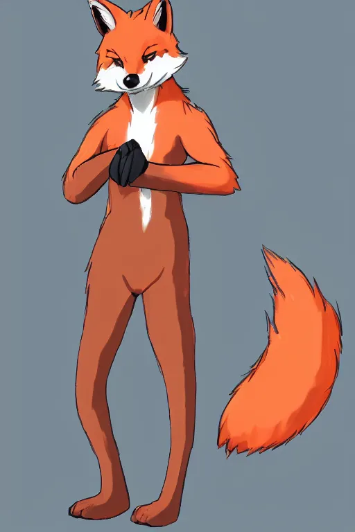 Image similar to a fox fursona, trending on artstation, by kawacy, furry art, digital art