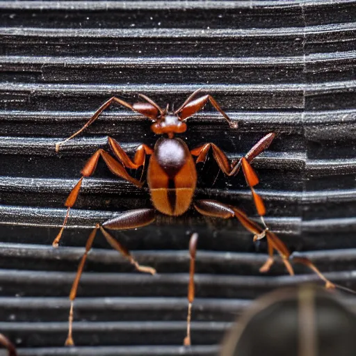 Image similar to close up photograph of an ant watching tv