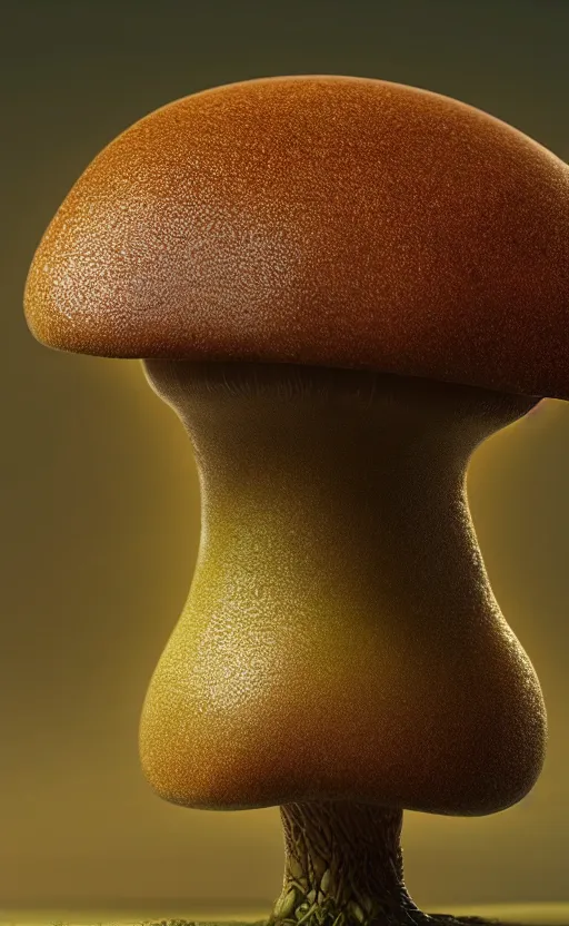 Image similar to a humanoid mushroom creature, plant filaments, humanoid shape, full body, photorealistic, 4 k, octane render, cinematic lighting, artistic photography, insanely detailed and intricate