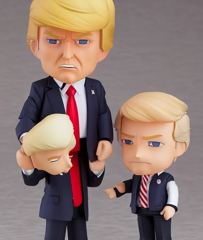 Image similar to donald trump nendoroid, well - designed, proportional, realistic lighting