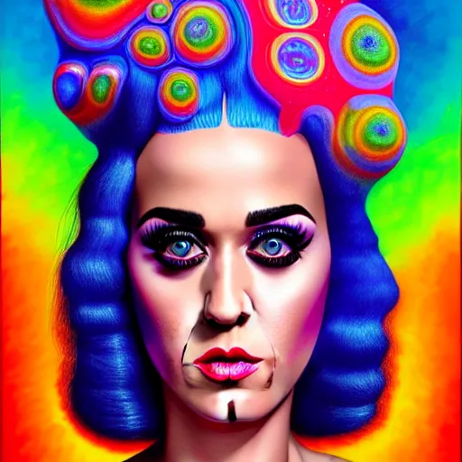 Image similar to an extremely psychedelic portrait of katy perry, surreal, lsd, face, detailed, intricate, elegant, lithe, highly detailed, digital painting, artstation, concept art, smooth, sharp focus, illustration, art by jason edmiston