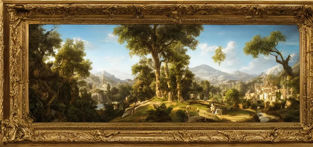 Image similar to beautiful Arcadia, sunny, photorealistic, masterpiece, award winning landscape photo, hyperdetailed