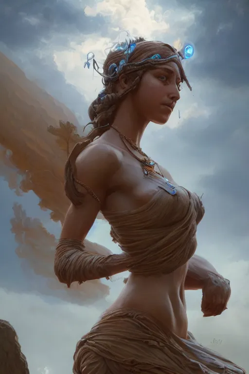 Image similar to goddess of the mud land, highly detailed, digital painting, artstation, concept art, smooth, sharp focus, illustration, unreal engine 5, 8 k, art by artgerm and greg rutkowski and edgar maxence