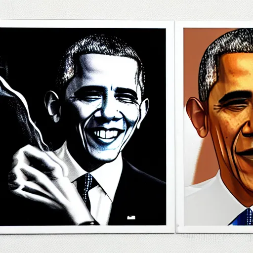 Image similar to barack obama smoking burger. film strip. 9 frames.